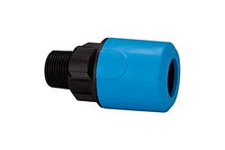 Raccord droit en polypropylène G 1 1/2 A - Pour tuyau extérieur Ø 32 mm - Pression de travail max. 12 bar.