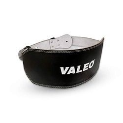 Valeo VRL6 - Cinto de levantamento de pesos acolchoado de couro contornado de 6 polegadas com forro de camurça