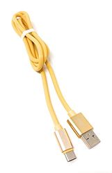 SYSTEM-S USB-kabel 3.1 typ C till 2,0 A 90 cm höghastighets snabbladdning 6,5 A (max) guldfärgad