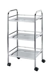 WENKO Chariot salle de bain Exclusiv avec 3 étagères | Chariot de salle de bain chromé en acier verchromé pour rangement pratique | DIM (l x h x p) 41 x 75 x 32 cm | Argent brillant
