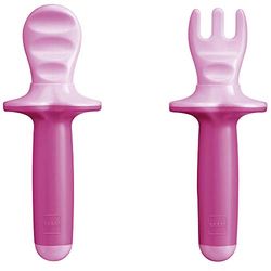 Mam Dipper Set, Service de couverts avec fourchette et cuillère 6 mois Rose