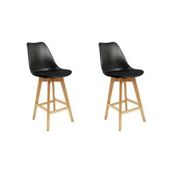 The Home Deco biała plastikowa fabryka hd3505 krzesło barowe 3 x 106, 48 x 56 cm zestaw 2, plastik, Noire, 48 x 56, 3 x 106 cm