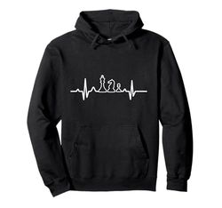 Scacchi Scacchista Giocatore di scacchi Scacchista Heartbeat Felpa con Cappuccio