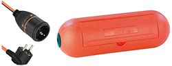Electraline 01731 3G1.5 Prolunga Elettrica Con Presa Electralock Dotata Di Meccanismo Di Blocco & 300176 Scatola Di Protezione Stagna Per Spina E Presa Volante Impermeabile Ip44, Arancione