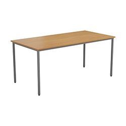 Office Hippo Sturdy Computer Table - Stylish Work Desk for Home Office, Height Adjustable Feet, 5 Year Guarantee - Oak, 180 x 80 x 73 cm