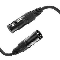 ETEC, XLR-kabel, microfoonkabel, XLR mannelijk naar XLR-aansluiting, XLR-aansluitkabel, zwart, 20,0 m