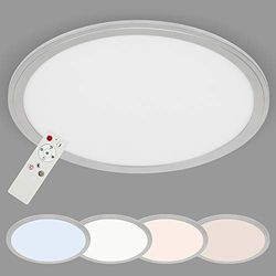 Briloner Leuchten - Plafonnier LED, panneau LED gradable, avec régulateur de température de couleur, fonction veilleuse incluse, avec télécommande, 22 W, 2200 lumen, Ø 40 cm
