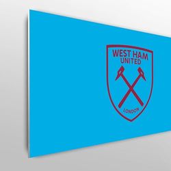Licensed Décor West Ham United FC - Testiera per letto singolo, 100 cm (larghezza) x 75 cm (altezza), stemma Claret su blu, prodotto con licenza ufficiale