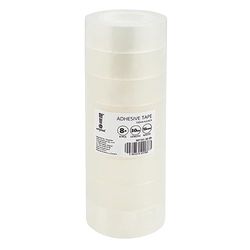 memobe Amex Cinta adhesiva transparente multiusos, para escuela, oficina, trabajo, película adhesiva resistente y duradera, con adhesivo acrílico, rollos adhesivos multiusos, 18 mm x 30 m, 8 unidades
