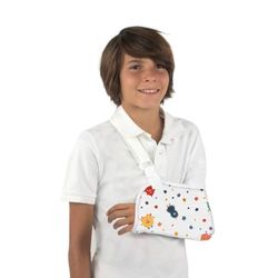 Mobiclinic® Kids, Children's Arm Sling Size M 100% Cotton European Brand Shoulder Sling Children's Adjustable Strap Immobilising Shoulder Loop Forearm 29 cm Latex Free, Monsters Print