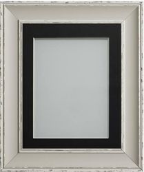 Frame Company Brooke Moonstone Grey Photo Frame, Black Mount, 14x11 for 10x7 inch, fitted with perspex
