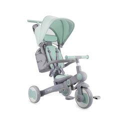 Triciclo per bambini MoMi 4in1 SOLIVIA con manubrio telescopico, cinture di sicurezza a 5 punti, per bambini a partire da 12 mesi, con capottina parasole, ruote in PU, borsa e portabicchiere