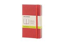 Moleskine Carnet classique - format de poche - pages blanches - couverture rigide corail
