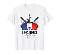 Les Deux Alpes Francia Comprensorio sciistico Retro Sci Maglietta