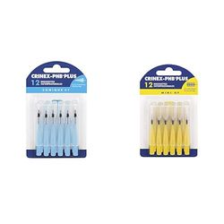 CRINEX - Phb Plus Conique Gf - Brossette Dentaire - Fibres en Tynex - Bleu - 12 Brossettes par Unité & Phb Plus Mini Gf - Brossette Dentaire - Fibres en Tynex - Jaune - 12 Brossettes par Unité