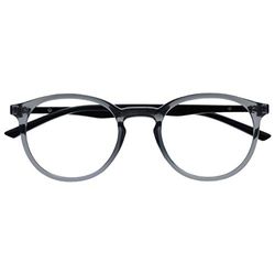 OPULIZE Met Gafas con Bloqueo de Luz Azul Montura Redonda Delgada Gris Negro Resistente a Arañazos Bisagras de Muelle Mejoran Sueño Ordenador Gaming Antirreflejante Hombre Mujer B60-7 +3.50