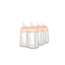 Suavinex, Anti-koliek fles Zero Zero 270 ml met gemiddelde debiet (M) van siliconen, moedermelk, kunstmatige melk, vloeistoffen met gemiddelde dichtheid, compatibel met borstvoeding, fair