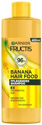 Garnier Fructis Bananschampo, för skadat hår, mild rengöring med lätt skum, för mer mjukhet och välvårdat hår, vegansk formel, utan parabener, hårmat, 3-i-1, 400 ml