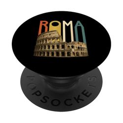 Roma Roma Italia Italiano Retro Coliseo Arquitectura Viajes PopSockets PopGrip Adhesivo