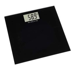 TFA Dostmann Digital våg Step Plus, 50,1015.01, personvåg, upp till 200 kg, enkel design, tillverkad av plast, badrum, sovrum, slityta av härdat glas, 32 x 32 cm, svart