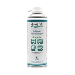 Ewent Lata de aire comprimido, aroma a manzana, 400ml limpieza de accesorios de PC teclados impresoras, televisores, cámaras y otros, spray de contacto tubo de extensión, el embalaje puede variar