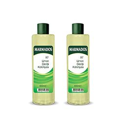 2x 400ml MARMARA Marmados Limone Kolonya 80° | Eau de Cologne al limone | Dopobarba | Cura della rasatura | profumo da barbiere | Acqua profumata al profumo di limone