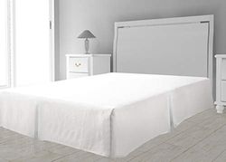 Soleil d'ocre Intemporel Cache sommier Microfibre, Polyester, Blanc, 140x190 cm