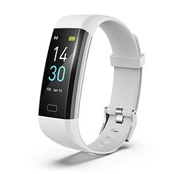 Hi5 S5 Fitnessarmband, fitnesstracker, horloge, smartwatch, IP68 waterdicht, activiteitstracker met hartslag, slaapmonitor, bewegingsherinnering, calorieënteller en meldingsherinnering, zilver