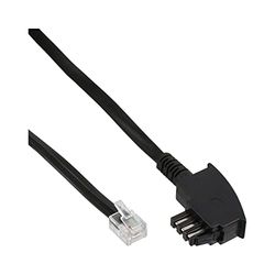 InLine® TAE-N Connection Cable 6-Pin Fully Assigned black Black 15m
