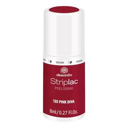 alessandro Striplac Peel or Soak Vermelho de unhas LED cor-de-rosa escuro, para unhas perfeitas em 15 minutos, 8 ml