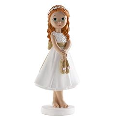 Dekora - 315106 Figurine de Communion, Résine, Blanc, 13 cm