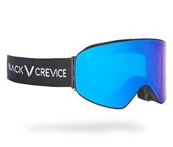 Black Crevice Masque de Ski avec Verres cylindriques Adulte (Unisexe), Noir/Bleu Revo, Standard