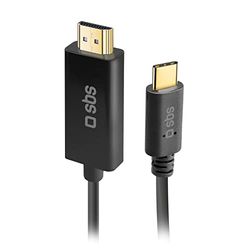 SBS Cavo adattatore video con connettori dorati USB-C a HDMI, cavo 4K/5K per smartphone, pc, iMac, MacBook, iPad, proiettori, televisori, lungo 1,8m.