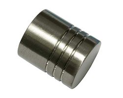 GARDINIA Remates para varões de cortina, 2 x perfil cilíndrico, série Memphis, metal, acabamento em aço inoxidável, Ø 16 mm