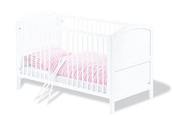 Pinolino - 110025 - Laura kinderbed (140 x 70 cm) - met 3 stokjes, dennen, gedeeltelijk massief, geschilderd, Wit