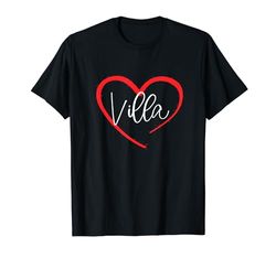 Villa I Corazón Villa I Love Villa Personalizada Camiseta