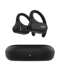 Belkin SoundForm ClearFit Bezprzewodowe Słuchawki Douszne typu Open-Ear, wodoodporne (IPX5) słuchawki bezprzewodowe sportowe Bluetooth, do jazdy na rowerze, wycieczek w góry, biegania – czarne