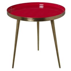 MESA AUXILIAR METAL ESMALTADOROJO_°46X46CM