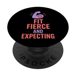 Prenatal Fitness Fuerza Baby Bump Bienestar Empoderamiento PopSockets PopGrip Adhesivo