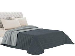 Italian Bed Linen Q-EL Elegant Edredão estivo, microfibra, cinzento claro/cinzento escuro, 170 x 270 cm