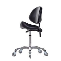 FRNIAMC Hydraulische zadelkruk met rugsteun, draaibaar, ergonomisch, in hoogte verstelbaar, robuust (204 kg) voor schoonheidssalon, massage, kliniek, thuis en kantoor