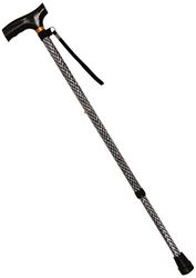 Homecraft Coloured Walking Sticks, Height-Adjustable Walking Stick for Stability and Support, Etched Black