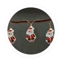 Guirnalda LED de Papá Noel de 1,35m a Pilas, Ideal para Decorar en Navidad y Crear un Ambiente Festivo.