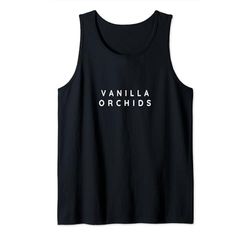 Flor de orquídeas de vainilla/Flor de orquídea de vainilla, fuente moderna Camiseta sin Mangas