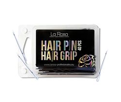 LaRosa Grip lisce per capelli 4 cm - Palla di metallo solidu a forma di U - Adatto per saloni di parrucchieri - 1 confezione x 40 pezzi - Bianco