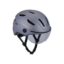 BBB Kask rowerowy dla dorosłych Speed-Pedelec dla mężczyzn i kobiet, kask rowerowy z wizjerem, bezpieczeństwo rowerowe, certyfikat NTA-8776, ochrona głowy, Move FaceShield BHE-57, matowy, szary,