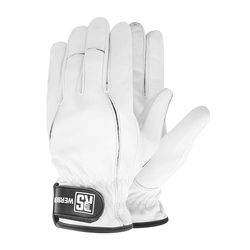 RS WERBER Gants de montage en cuir pleine fleur de chèvre/Taille 10/1 paire/Blanc/Type Mécaniques/Le gant en cuir le plus confortable sur le marché/Gants de travail en cuir/Gants en cuir