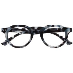 OPULIZE RIO Occhiali Anti Luce Blu - Montatura con Bordo Superiore Piatto - Blu Maculato - Uomo e Donna - Cerniere a Molla - B53-3