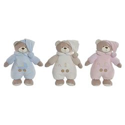 DKD Home Decor Orsacchiotto Beige Rosa Blu Cielo Rosa Chiaro Metallo Musicale Bambini Orso 30 x 40 cm 16 x 12 x 30 cm (3 Pezzi)