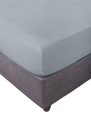 Miracle Home, Elastico, Anti-Pelucchi Lenzuolo con Angoli Elasticizzati, Morbido e Confortevole, 50% Cotone 50% Poliestere, Grigio. 150 x 200, Letto 150. 150 x 200 x 30